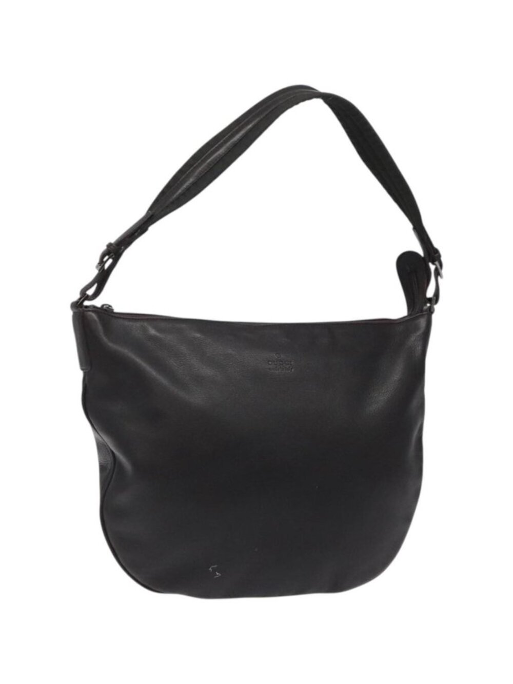 GUCCI Shoulder Bag Leather Brown Silver 001 1206